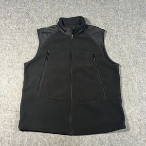Timberland‎ Men's Sweater Vest Size XL Black Fleece Full Zip Sleeveless Casual
